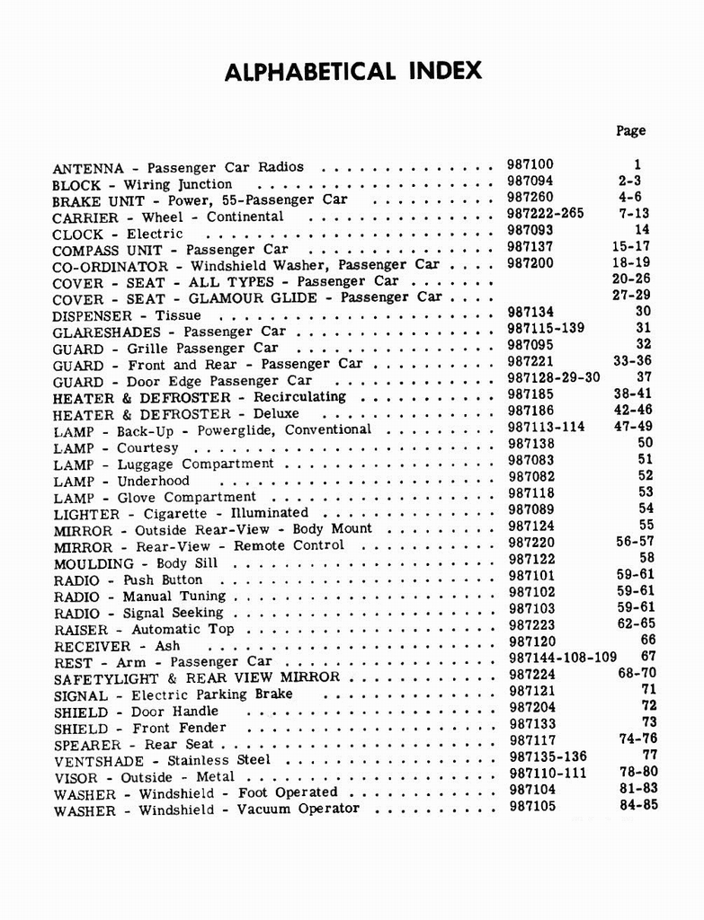 1955 Chevrolet Accessories Manual Page 81